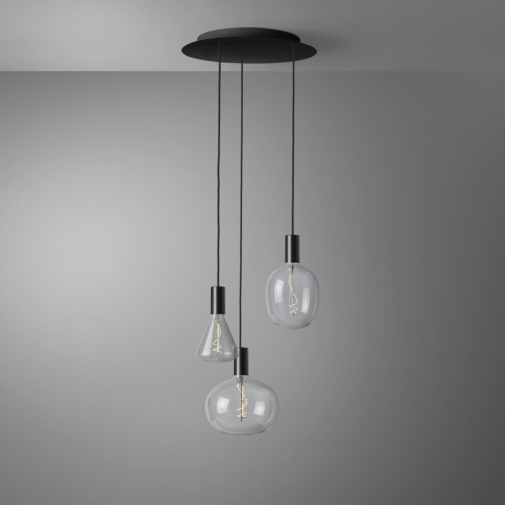 DAYLIGHT 810275.00A | ROMA PENDEL 3 CADUTE BLACK ELLIPSE/CONE CLEAR