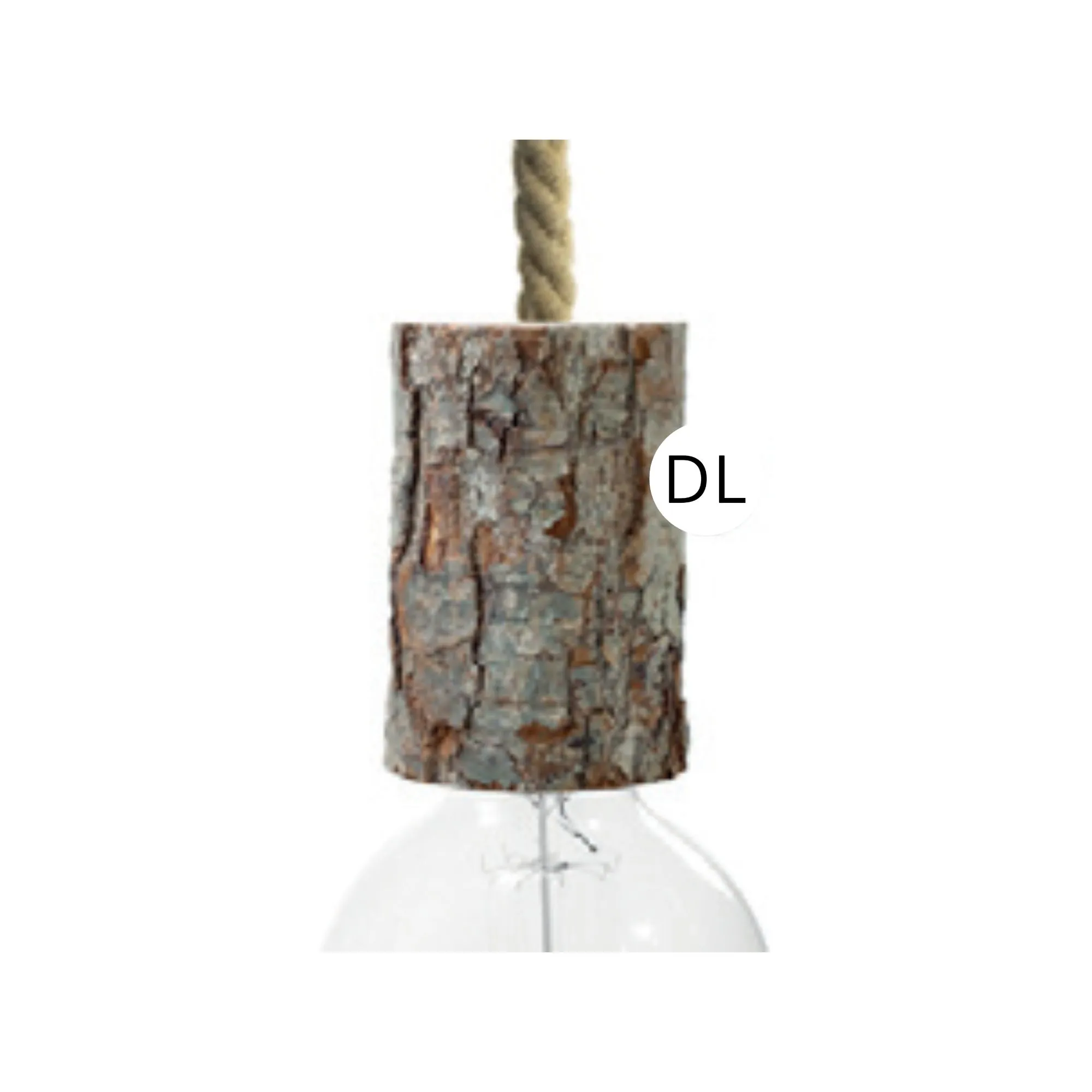 DAYLIGHT KBL0411016 | PORTALAMPADA LEGNO CORTECCIA E27 H 11CM