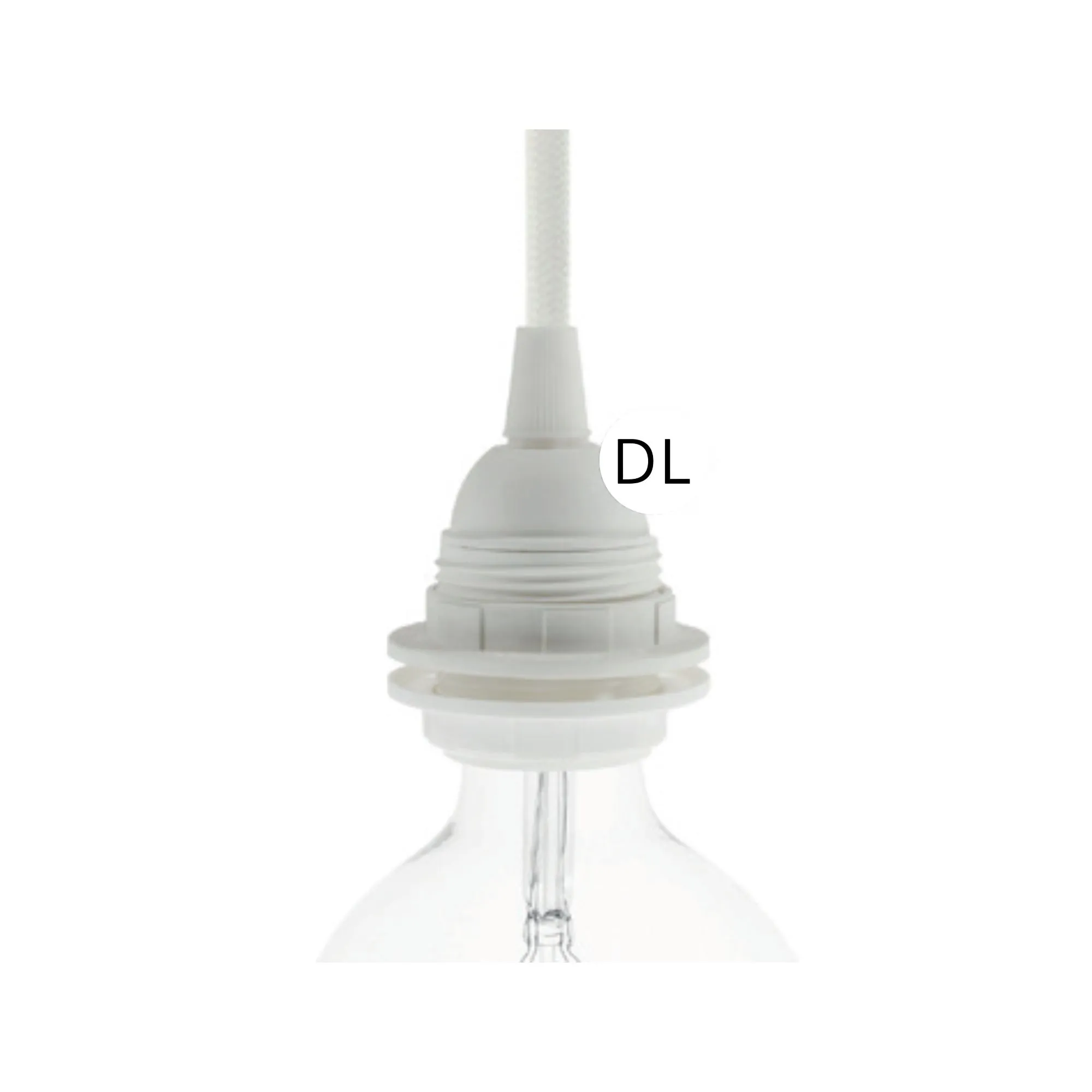 DAYLIGHT PL27DGPBIA | PORTALAMPADA E27 WHITE DOPPIA GHIERA TERMOPLASTICO