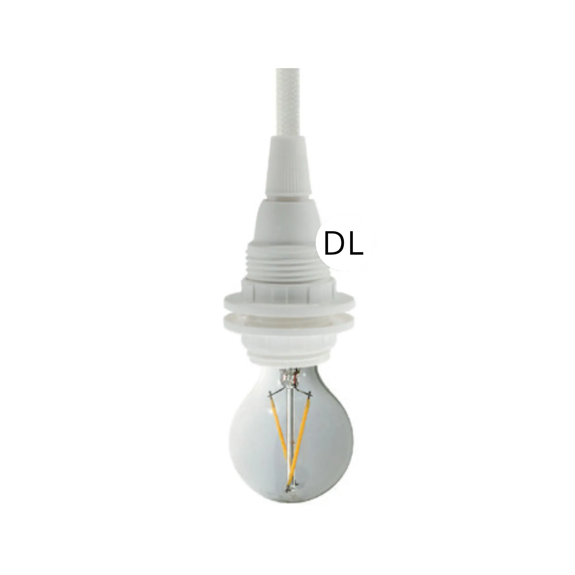 DAYLIGHT PL14DGPBIA | PORTALAMPADA E14 WHITE DOPPIA GHIERA TERMOPLASTICO