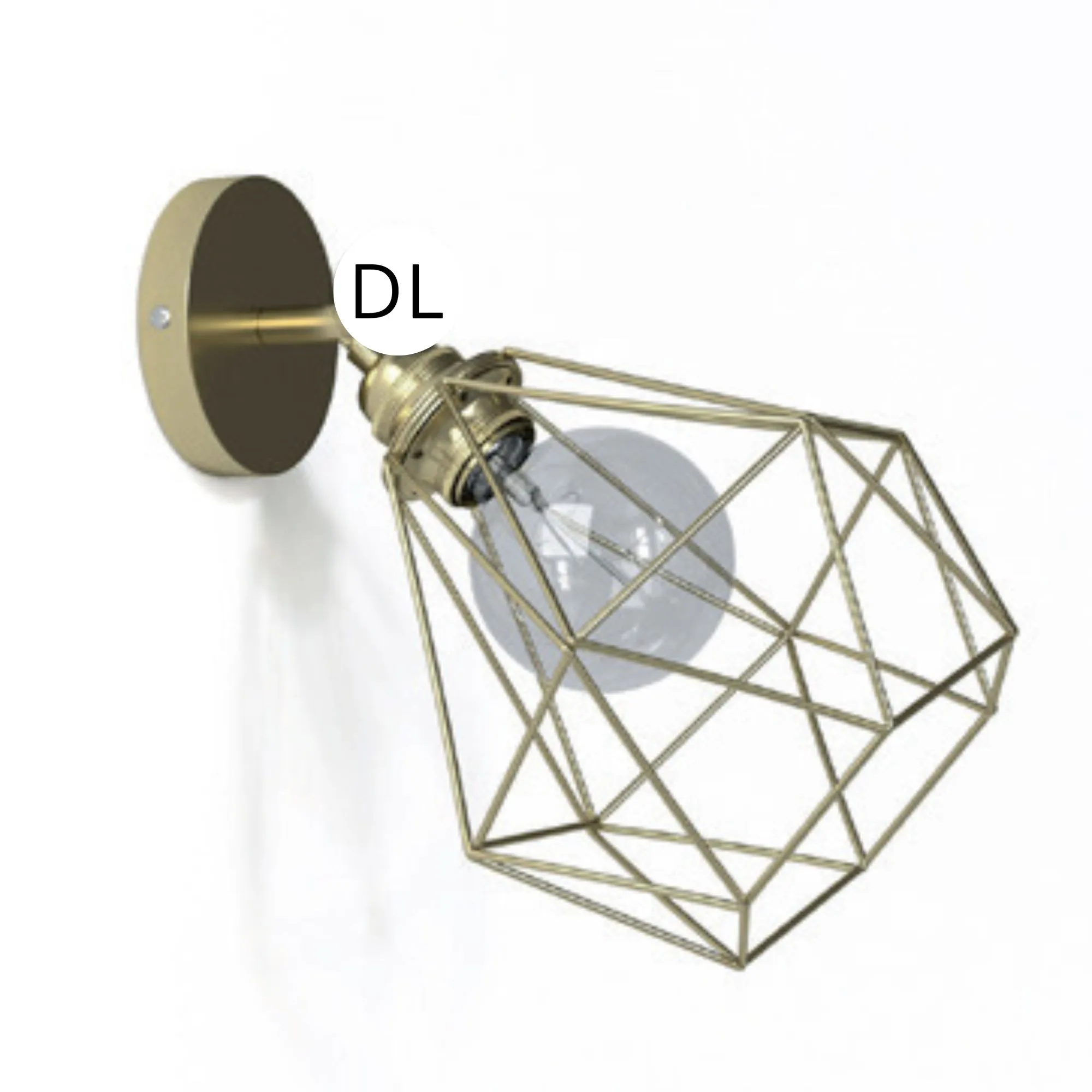 DAYLIGHT APM2GOTBS1GODGO | PUNTO LUCE METALLO PARETE DOPPIA G. PARALUME DIAMANTE ORO