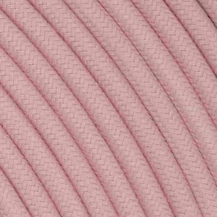 DAYLIGHT TO434/3/50 | CABLE TONDO ROSA ANTICO IN COTONE 3X0,75 50M BOBINA