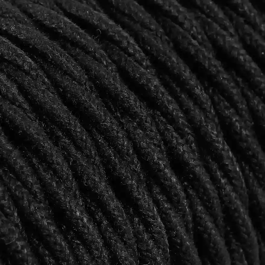 DAYLIGHT TR414/2/50 | CABLE TRECCIATO BLACK TC04-TR414 IN COTONE 2X0,75 50M BOBINA