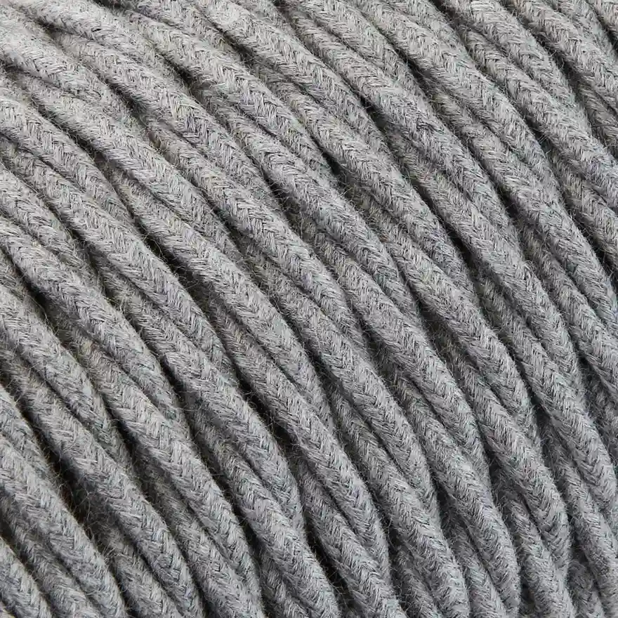 DAYLIGHT TR413/3 | CABLE TRECCIATO GRIGIO TC63-TR413 IN COTONE 3X0,75