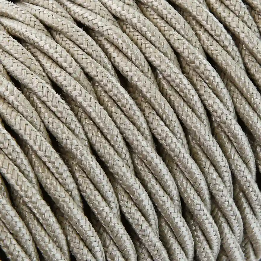 DAYLIGHT TR411/2/50 | CABLE TRECCIATO SABBIA IN COTONE 2X0,75 50M BOBINA