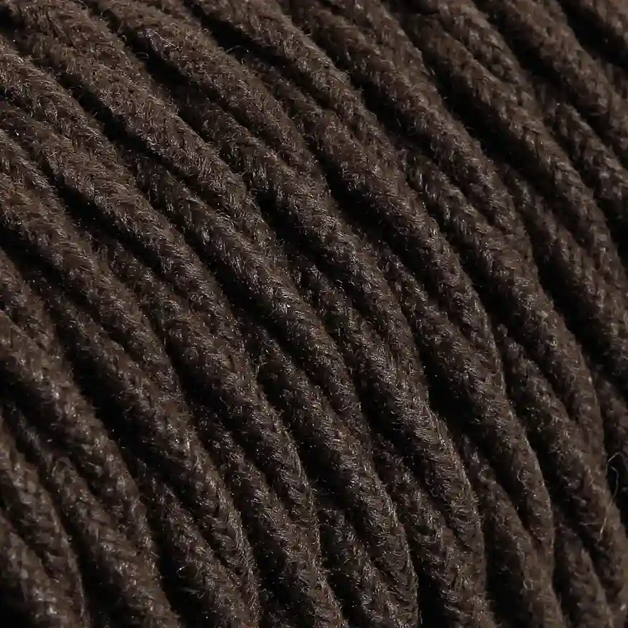 DAYLIGHT TR412/2 | CABLE TRECCIATO MARRONE TC13-TR412 IN COTONE 2X0,75