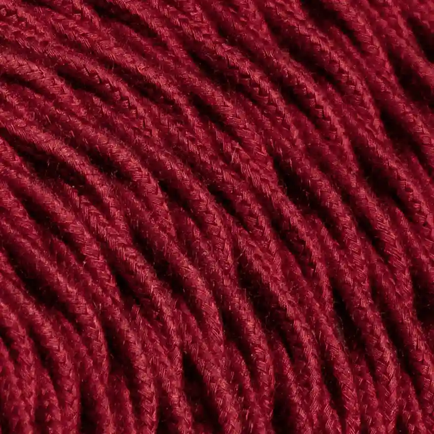 DAYLIGHT TR422/2/50 | CABLE TRECCIATO CILIEGIA IN COTONE 2X0,75 50M BOBINA