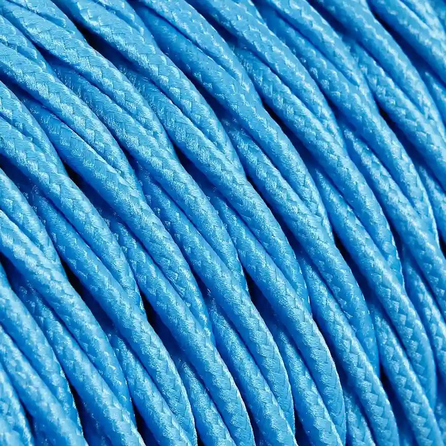DAYLIGHT TR9/2/50 | CABLE TRECCIATO TURCHESE TM11-TR9 SETA 2X0,75 50M BOBINA