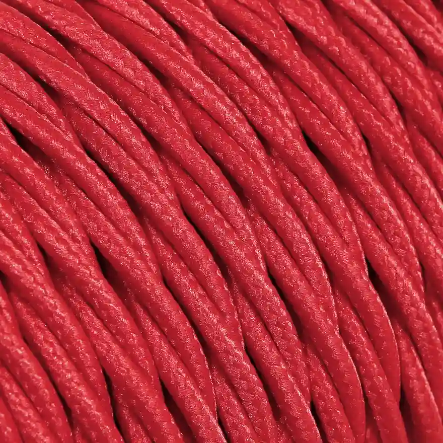 DAYLIGHT TR7/2/50 | CABLE TRECCIATO ROSSO TM09-TR7 SETA 2X0,75 50M BOBINA