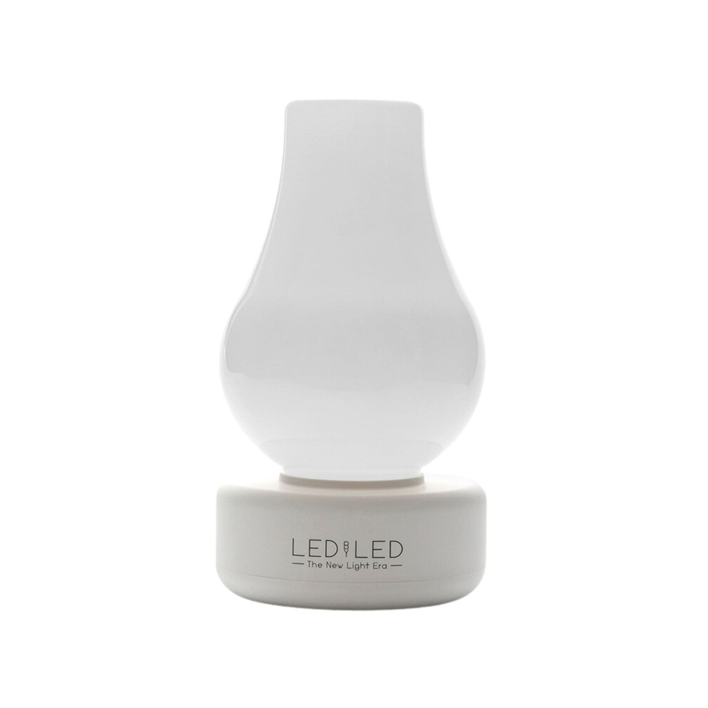 DAYLIGHT FI-NINA-WHML | LANTERNA RICARICABILE BASE BIANCA VETRO MILKY