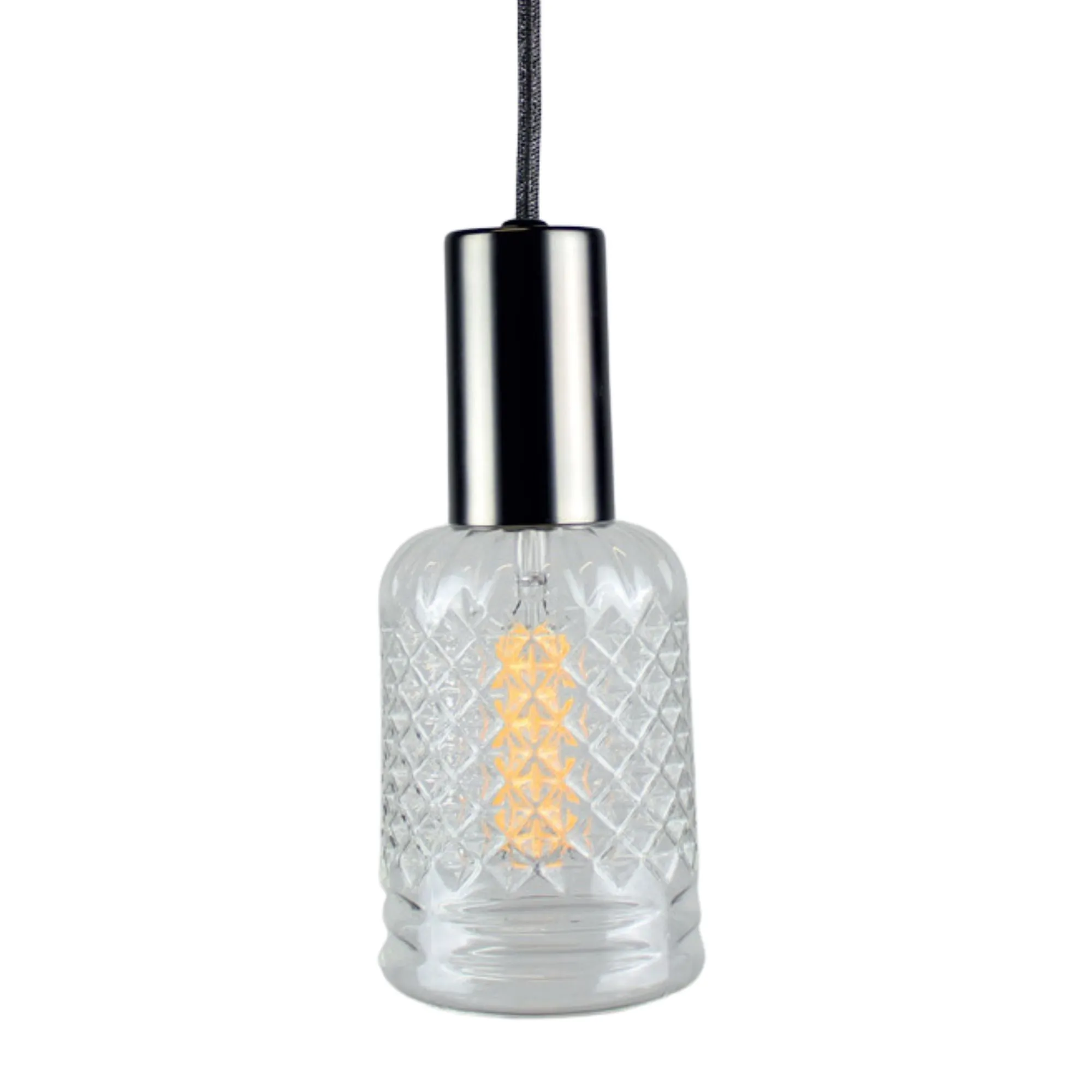 DAYLIGHT PL27CRICRO | PORTALAMPADA KIT E27 METALLO D42 CRISTALLO CROMO