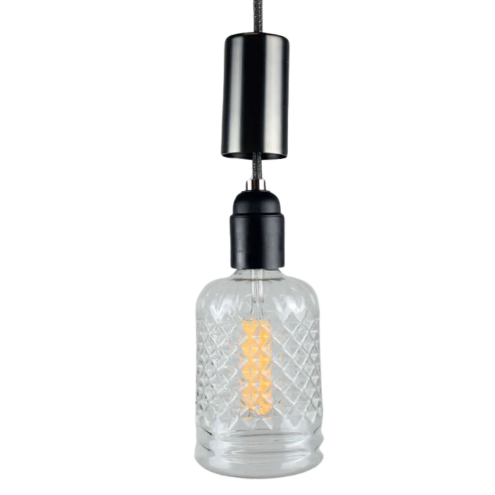 DAYLIGHT PL27CRIBI | PORTALAMPADA KIT E27 METALLO D42 CRISTALLO WHITE