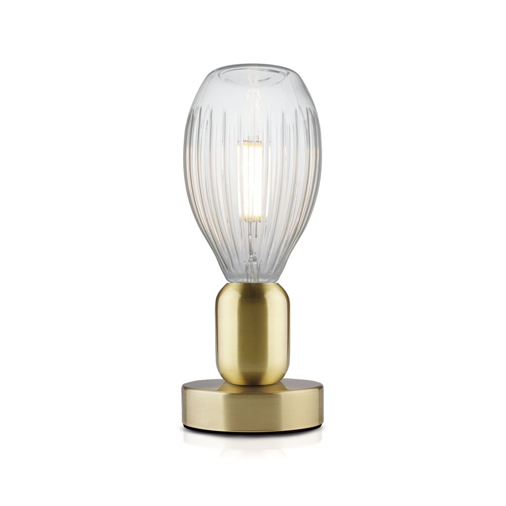 DAYLIGHT 810193.00A | MAGOO BATTERIA OTTONE SPAZZOLATO E27 5VDC FIL EOS CRISTALLO