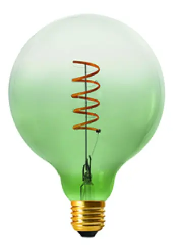DAYLIGHT 700270.00A | LED FIL CORIANDOLI G125 GREEN-TRANSPARENT 220/240V 4W E27 SPIRAL 125X172 DIM