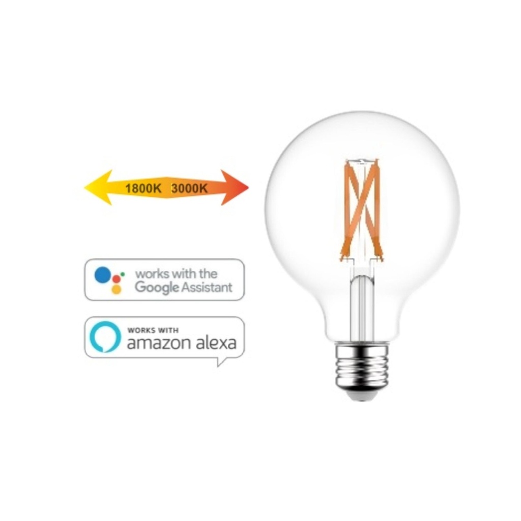 DAYLIGHT 552011.00A | SMART WIFI LED GLOBO 95 220-240V 7W 1800/3000K E27 CLEAR