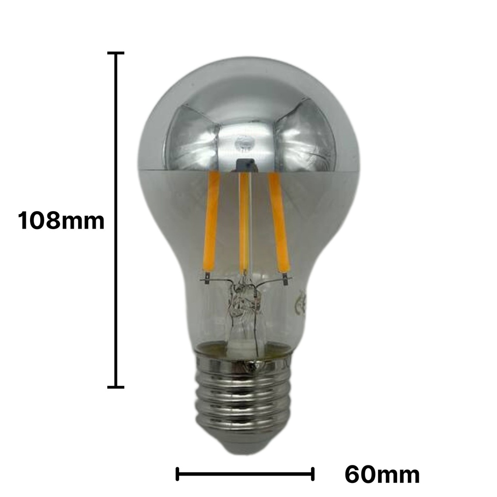 DAYLIGHT 700200.0DA | LED DL FIL A60 CUP ARGENTO 7W E27 2700K HALF SILVER DIM