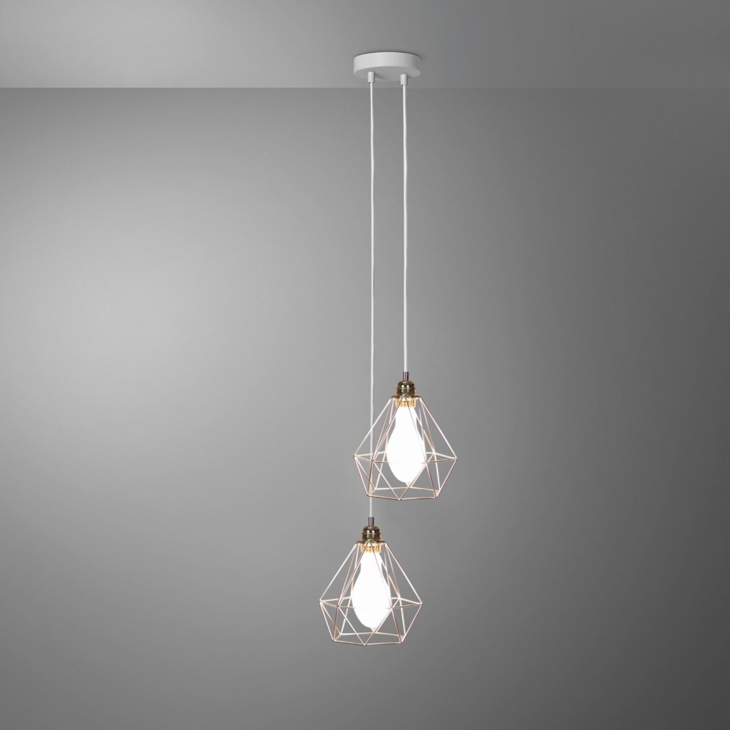 DAYLIGHT 810020.00A | KIT PENDEL 2 CADUTE WHITE CROMO ELLISSOIDALE
