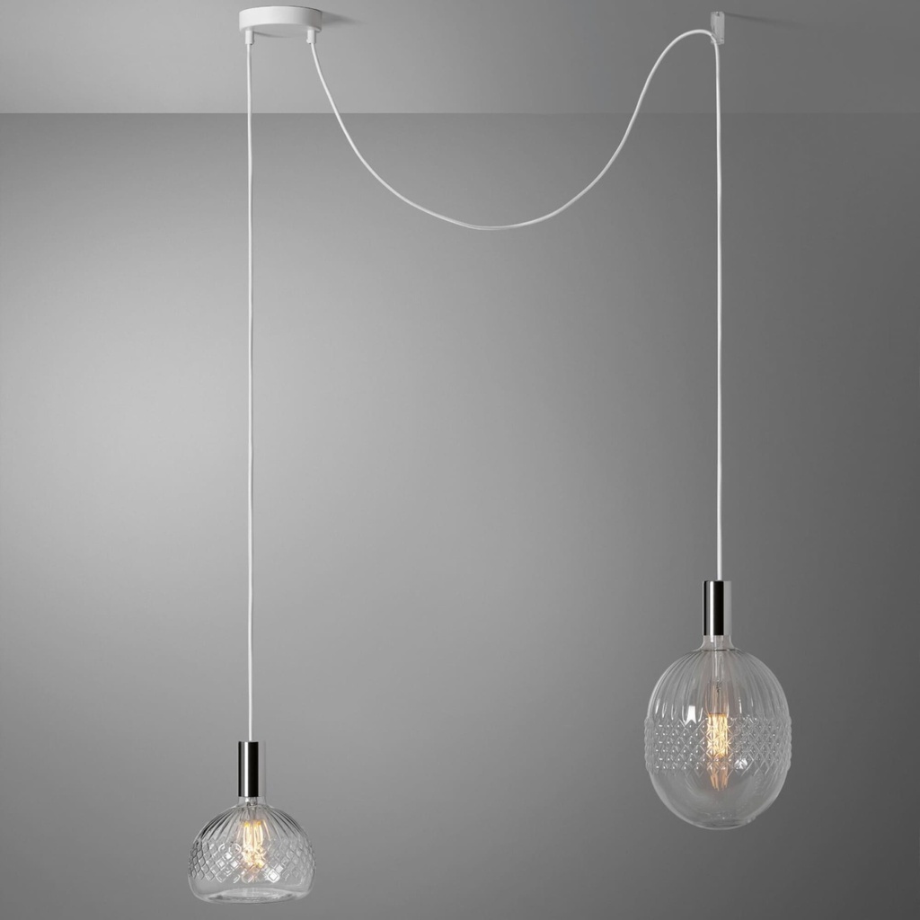 DAYLIGHT 810065.00A | KIT PENDEL 2 CADUTE WHITE CROMO BELLALUCE