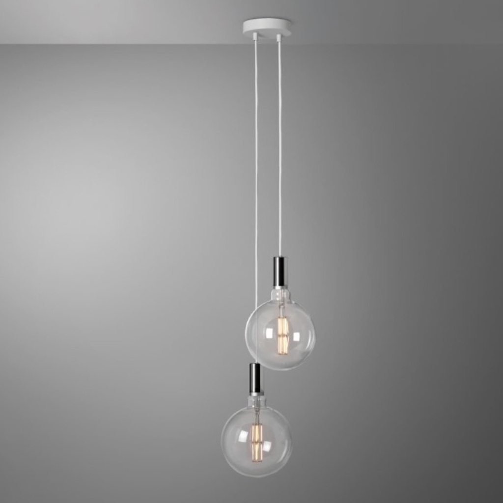 DAYLIGHT 810019.00A | KIT PENDEL 2 CADUTE WHITE CROMO LUCE G200 TRA