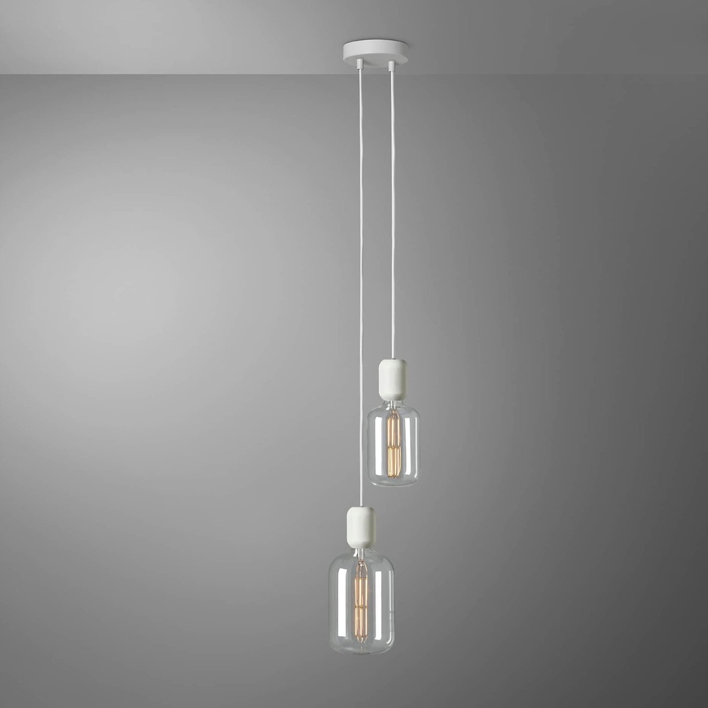 DAYLIGHT 810126.00A | MILANO PENDEL 2 CADUTE WHITE CAR WHITE CARAMELLA CLEAR