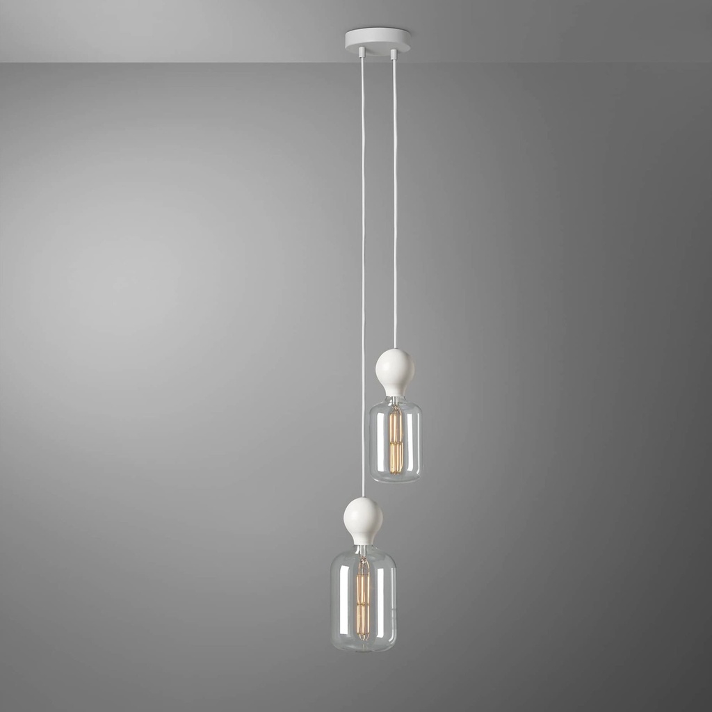 DAYLIGHT 810122.00A | MILANO PENDEL 2 CADUTE WHITE BAL WHITE CARAMELLA CLEAR