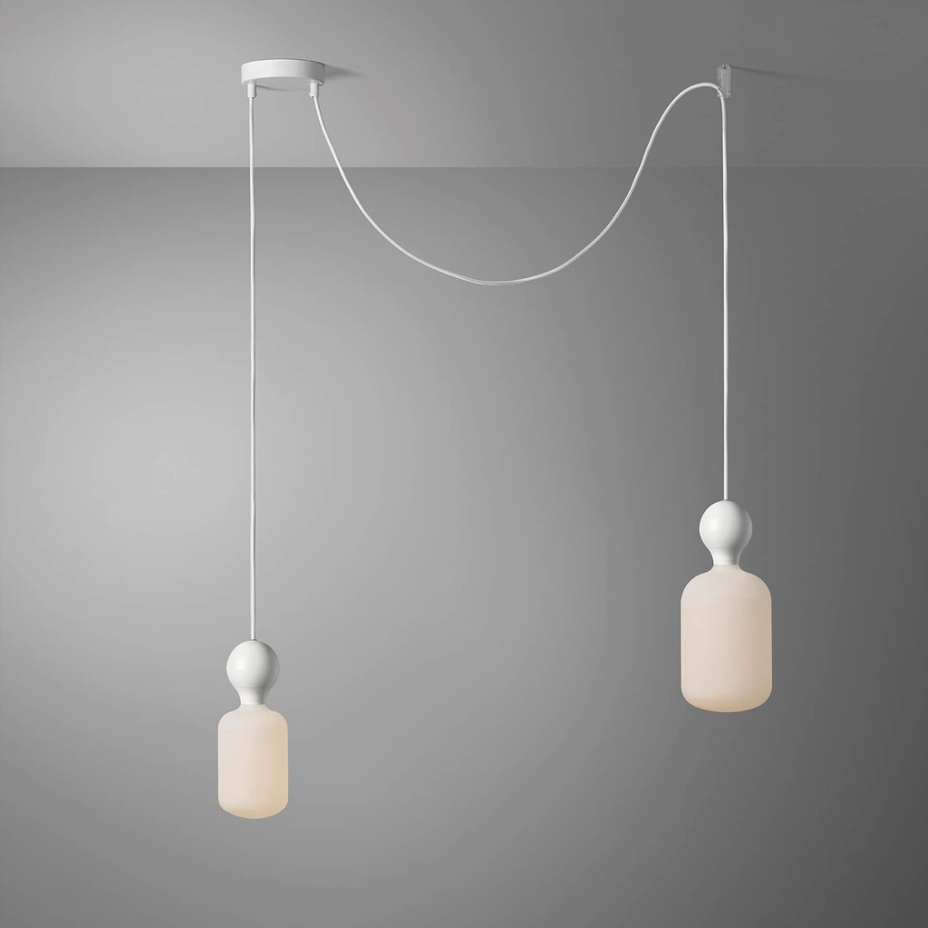 DAYLIGHT 810121.00A | MILANO PENDEL 2 CADUTE WHITE BAL WHITE CARAMELLA POR
