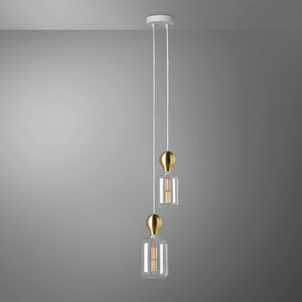 DAYLIGHT 810117.00A | MILANO PENDEL 2 CADUTE WHITE BAL OTT CARAMELLA CLEAR
