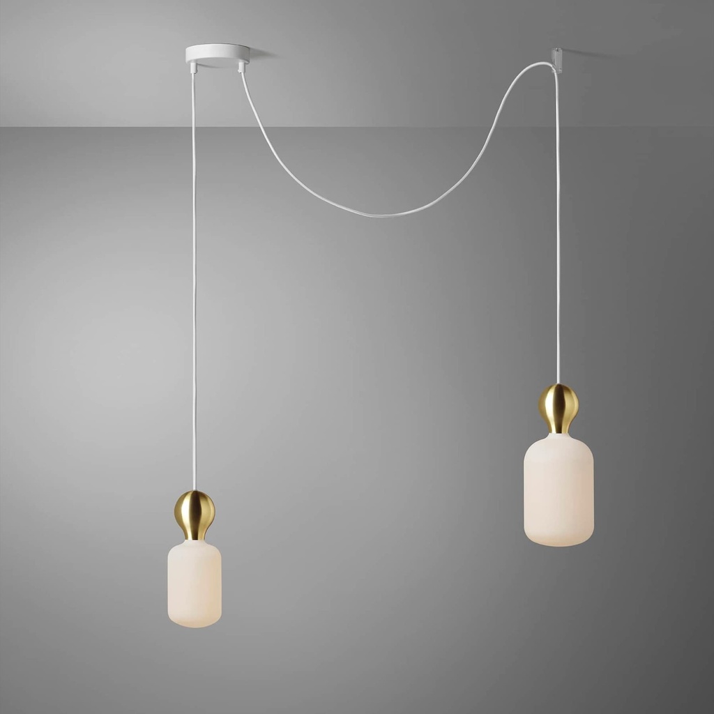 DAYLIGHT 810116.00A | MILANO PENDEL 2 CADUTE WHITE BAL OTT CARAMELLA POR