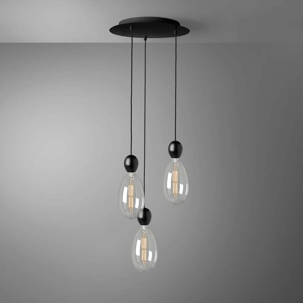 DAYLIGHT 810148.00A | ROMA PENDEL 3 CADUTE BLACK MA BLACK MAMMAMIA CLEAR