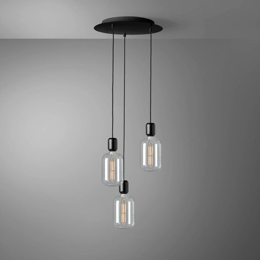 DAYLIGHT 810138.00A | ROMA PENDEL 3 CADUTE BLACK CAR BLACK CARAMELLA CLEAR
