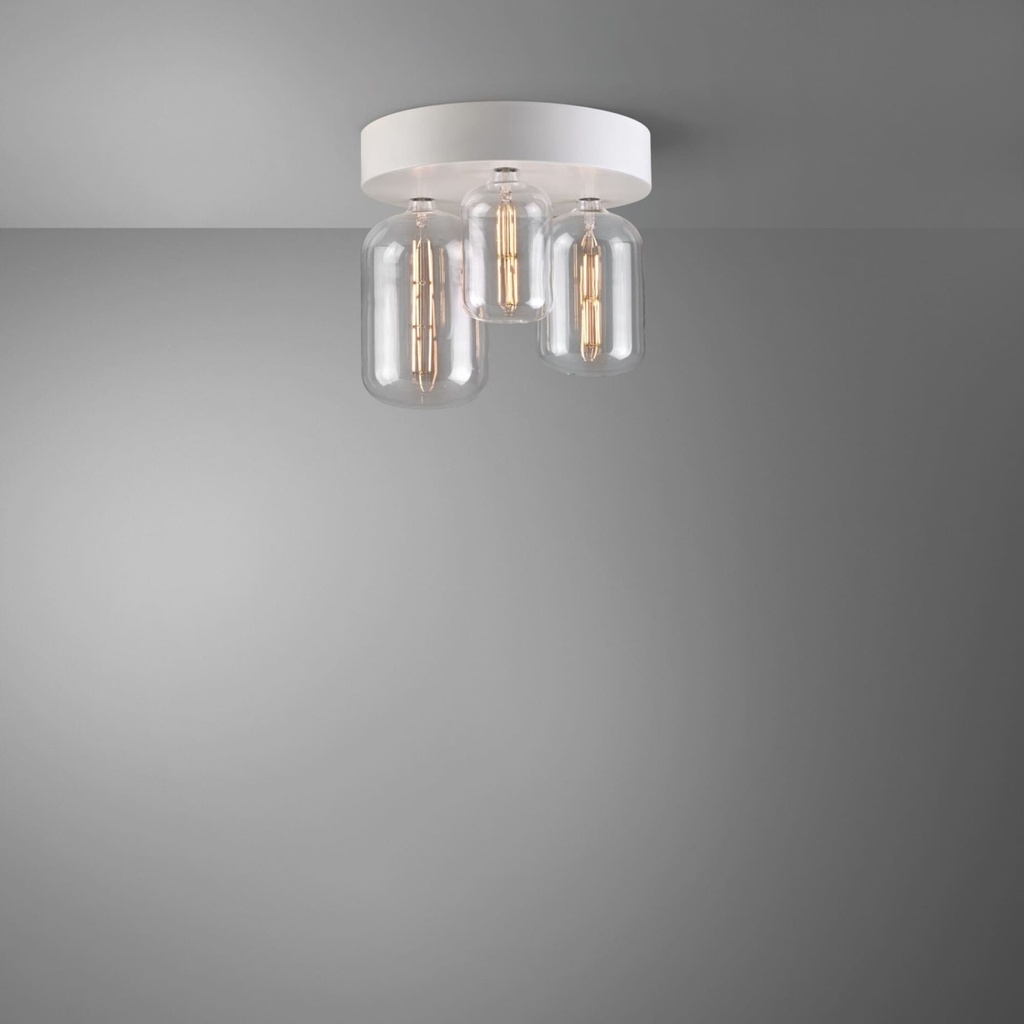 DAYLIGHT 810163.00A | KIT ROSONE GIOCONDA WHITE 3XE27 400XH80MM CARAMELLA CLEAR