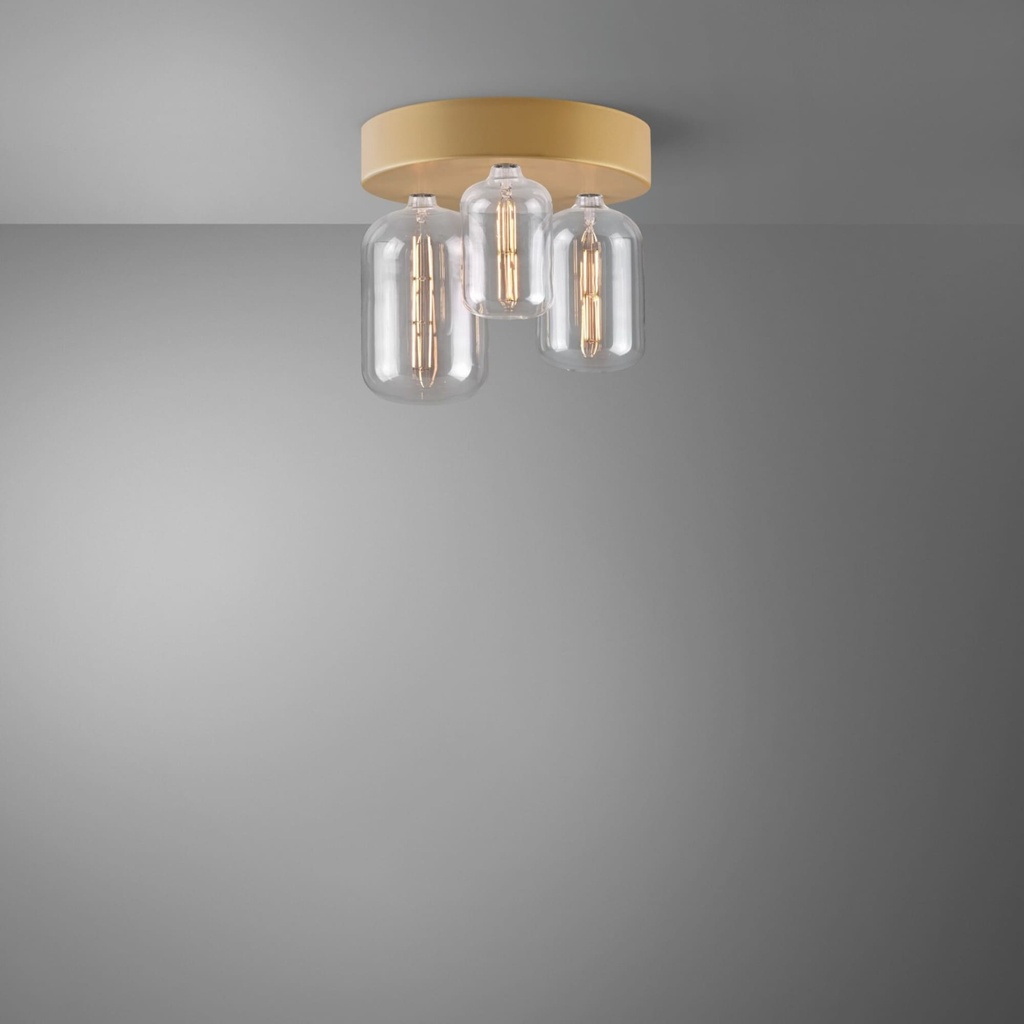 DAYLIGHT 810159.00A | KIT ROSONE GIOCONDA ORO 3XE27 400XH80MM CARAMELLA CLEAR