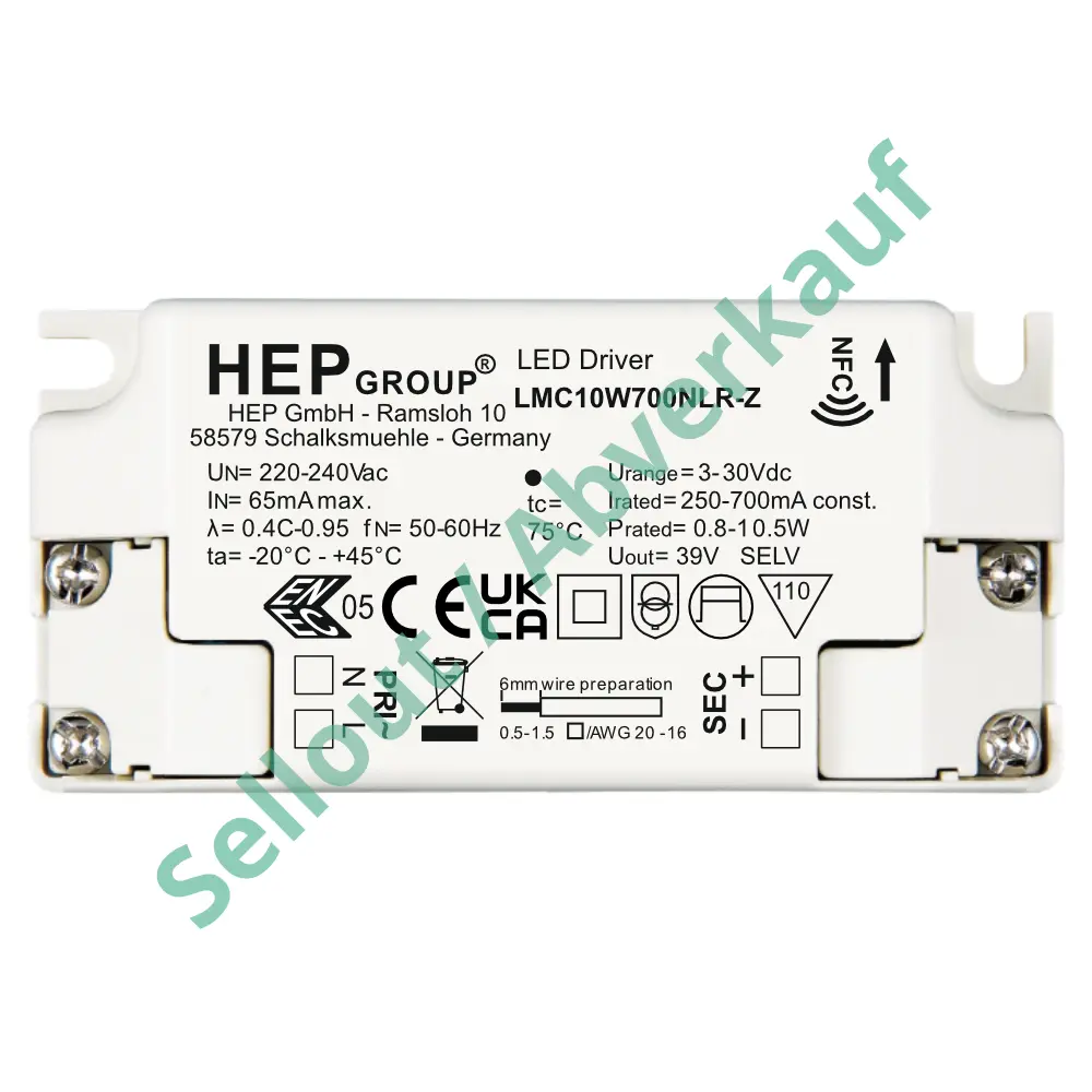 HEP 11003000141 | LMC 10W 250-700 MA NFC LMC10W700NLR-Z