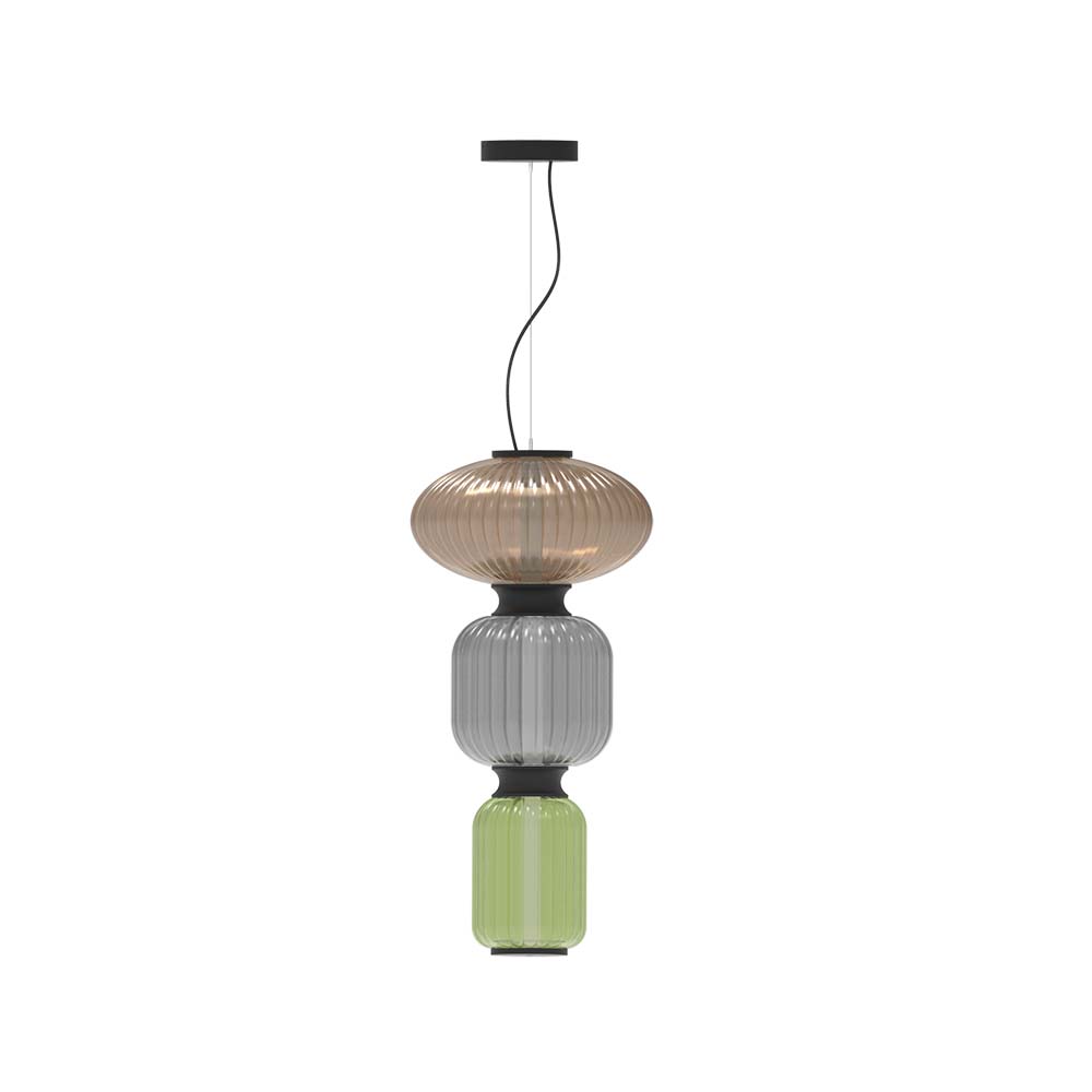 ROBIN 12410 | MIX BERRIES PENDANT TRIO - AMBAR, GREY & GREEN - 2700°K
