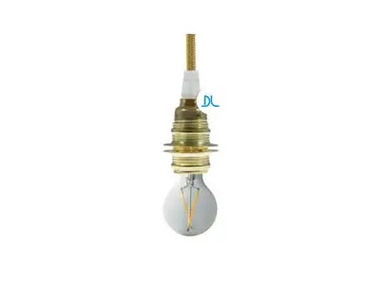 DAYLIGHT PL14DGMORO | PORTALAMPADA METALLO E14 ORO DOPPIA GHIERA  +SERRACAVO TRA