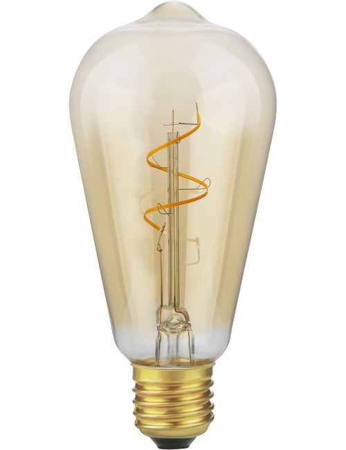SPL LIGHTING LS276447022 | LED E27 SLIM FLEX FILAMENT RUSTIKA ST64X140MM 230V 470LM 4.2W 2200K 922 360° AC GOLD DIMMABLE