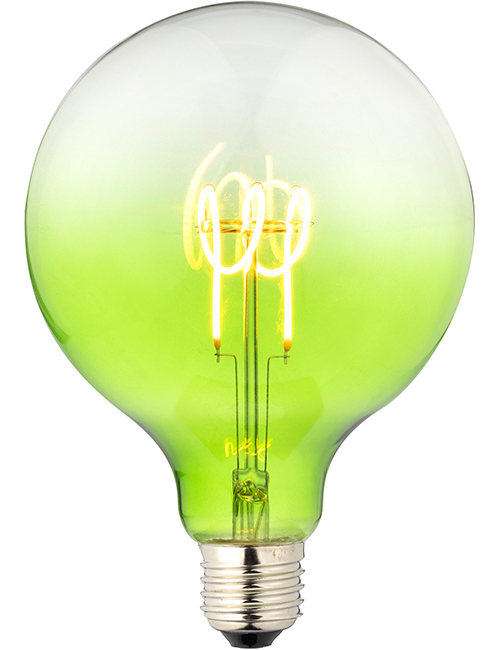SPL LIGHTING LF023925003 | LED E27 FILAMENT FLEX TR GLOBE G125X180MM 230V 140LM 4W 360° AC GREEN DIMMABLE