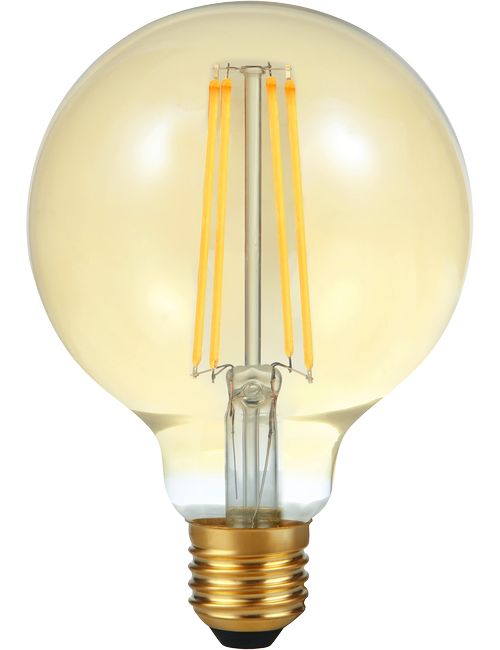 SPL LIGHTING LX023881605 | LED E27 FILAMENT GLOBE G95X135MM 230V 500LM 5.5W 2000K 920 360° AC GOLD DIMMABLE