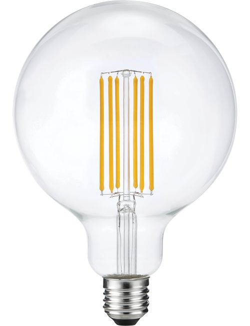 SPL LIGHTING LX023825502 | LED E27 FILAMENT GLOBE G125X180MM 230V 550LM 6W 2500K 925 360° AC CLEAR 6X68MM LONG STICKS DIMMABLE
