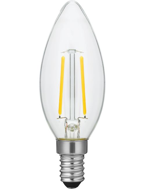 SPL LIGHTING LX023841509 | LED E14 FILAMENT CANDLE C35X100MM 230V 120LM 2W 2200K 922 360° AC CLEAR DIMMABLE
