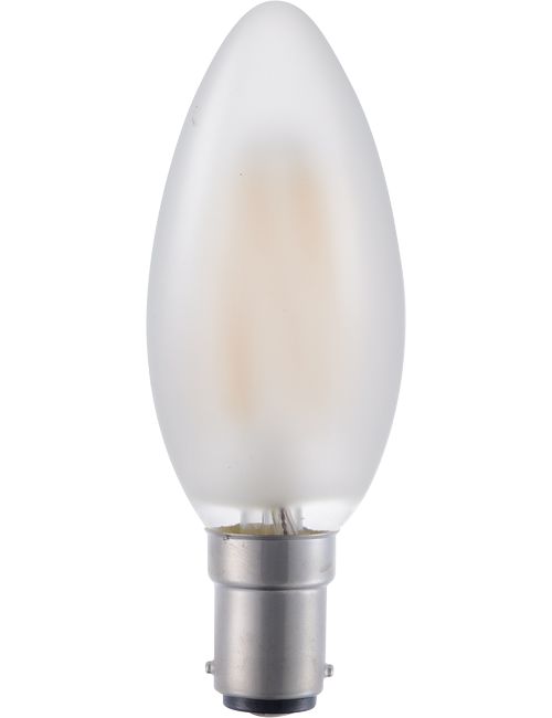 SPL LIGHTING LX024040301 | LED BA15D FILAMENT CANDLE C35X100MM 230V 320LM 4W 2500K 925 360° AC FROSTED DIMMABLE