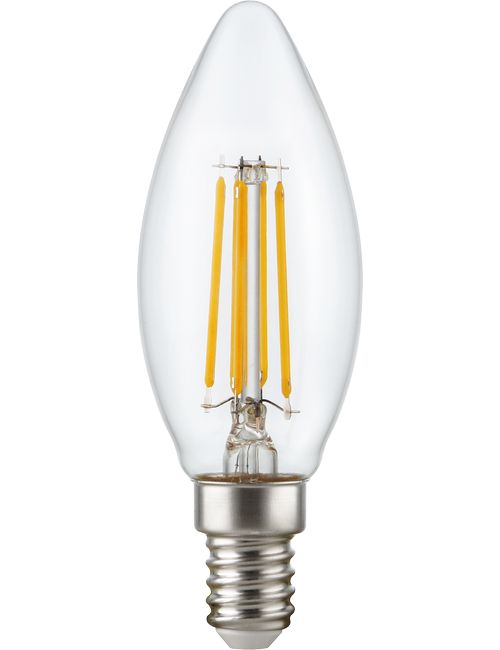 SPL LIGHTING LT149147027 | LED E14 FILAMENT CANDLE C35X100MM 230V 470LM 4.7W 2700K 927 360° AC CLEAR DIMMABLE