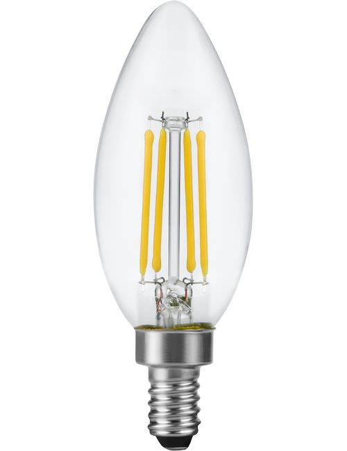 SPL LIGHTING LX129147027 | LED E12 FILAMENT CANDLE C35X100MM 230V 470LM 4.4W 2700K 927 360° AC CLEAR DIMMABLE