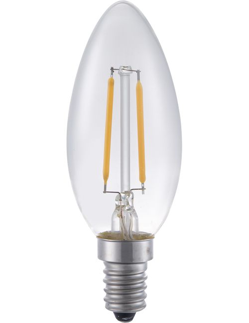 SPL LIGHTING L149125027 | LED E14 FILAMENT CANDLE C35X97MM 230V 250LM 2.8W 2700K 827 360° AC CLEAR DIMMABLE