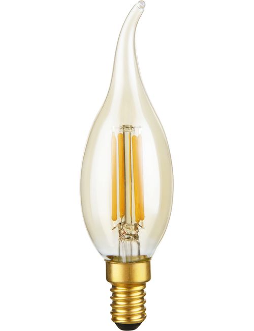 SPL LIGHTING LX023859615 | LED E14 FILAMENT TIP CANDLE C35X120MM 230V 300LM 4W 2200K 922 360° AC GOLD DIMMABLE