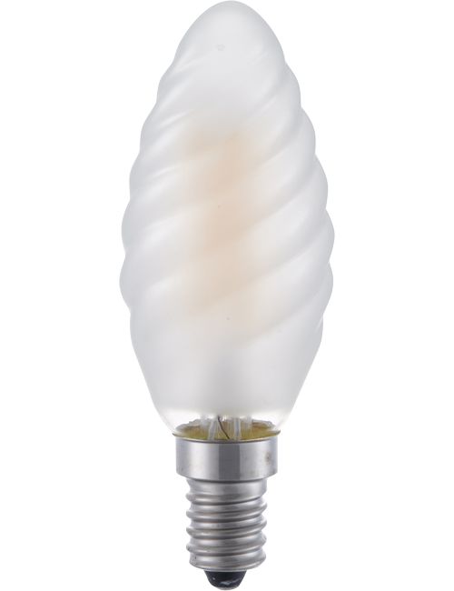 SPL LIGHTING LF023810301 | LED E14 FILAMENT TWISTED CANDLE C35X100MM 230V 320LM 4W 2500K 925 360° AC FROSTED DIMMABLE