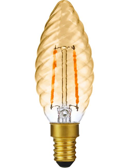 SPL LIGHTING LX023811505 | LED E14 FILAMENT TWISTED CANDLE C35X100MM 230V 140LM 2W 2000K 920 360° AC GOLD DIMMABLE