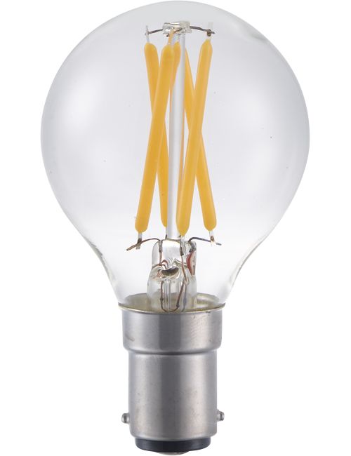 SPL LIGHTING LF024030307 | LED BA15D FILAMENT BALL G45X75MM 230V 350LM 4W 2700K 927 360° AC CLEAR DIMMABLE