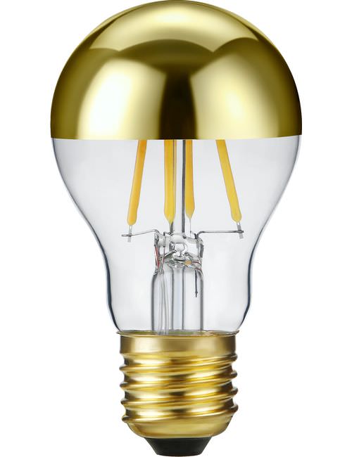 SPL LIGHTING LX023891312 | LED E27 FILAMENT GLS TOP MIRROR A55X100MM 230V 250LM 4W 2500K 925 360° AC GOLD DIMMABLE