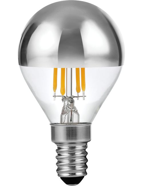 SPL LIGHTING LX023870312 | LED E14 FILAMENT BALL TOP MIRROR G45X75MM 230V 260LM 4W 2500K 925 360° AC SILVER DIMMABLE